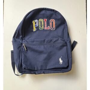 Polo Ralph Lauren Unisex Multicolor Colorful Patch Letter Logo Navy Backpack